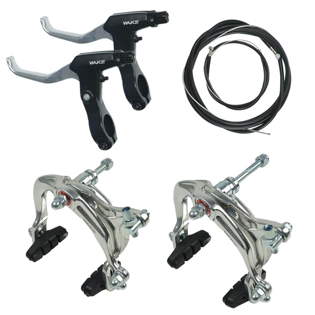 FOMTOR Bike Brakes Set, C Brake Set, Bike Brake Calipers C Shape, Bicycle Brake Levers Handles 2.5 Finger 2.2cm Diameter for Most Bicycle, Road Bike, MTB, BMX, Cycling