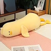 PEACH CAT Long Duck Plush Pillow Cute Duck Stuffed Animal Toy Gift for Kids Girls Boys Yellow 32.2"