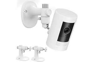 KIDJOYO 2Pack Wall Mount Bracket for Ring Stick Up Cam & Ring Outdoor Cam Plus, Adjustable Durable Mount Stand Also fit for eufy Arlo Simpllisafe Cam, Drill or No Drill Two Ways Installation Strong Adhesive