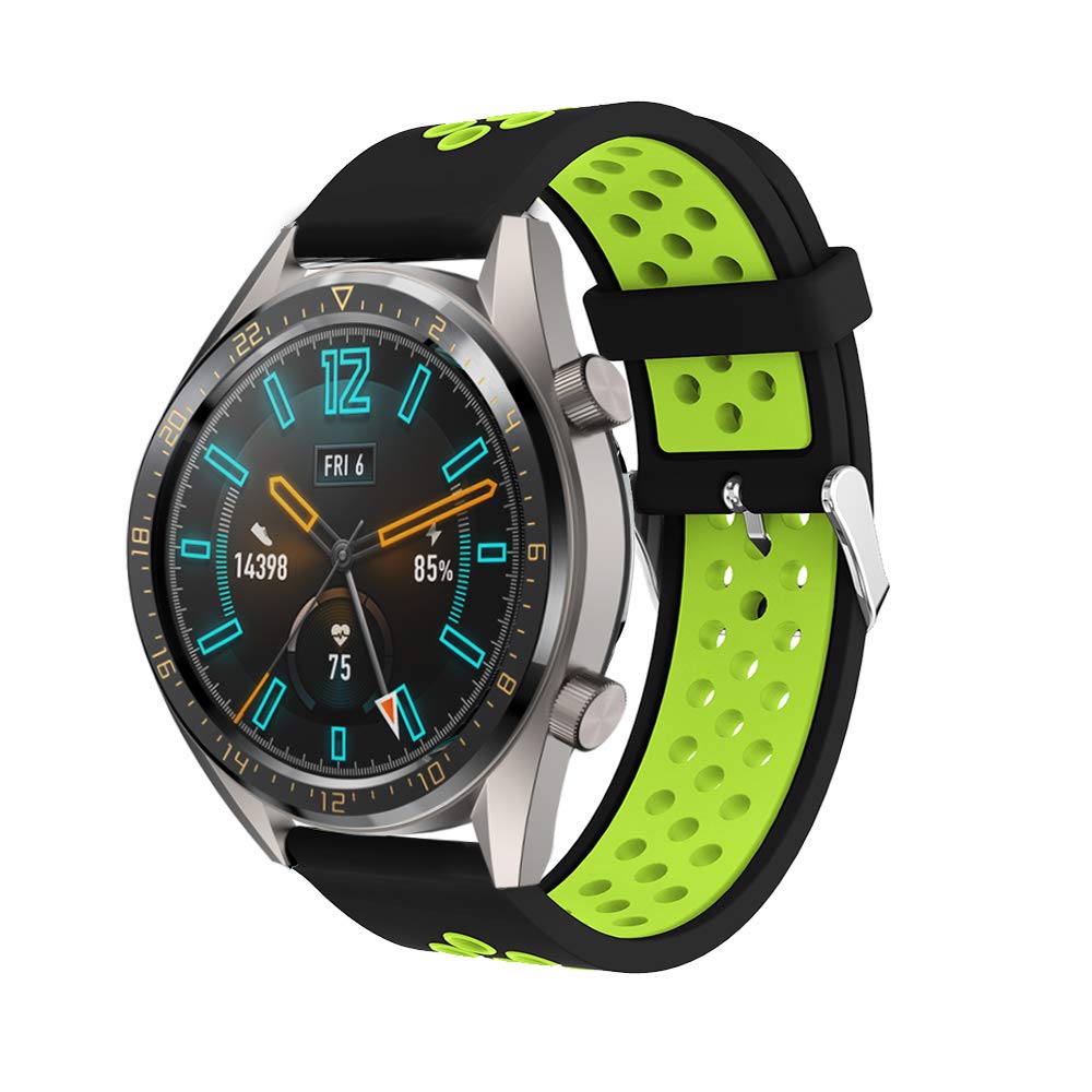 Angersi 22mm Soft Silicone Sport Strap Replacement Bands Compatible with Huawei Watch GT 46mm/Watch GT Active/Watch 2 Pro/Honor Watch Magic/Galaxy Watch 46mm/Gear S3