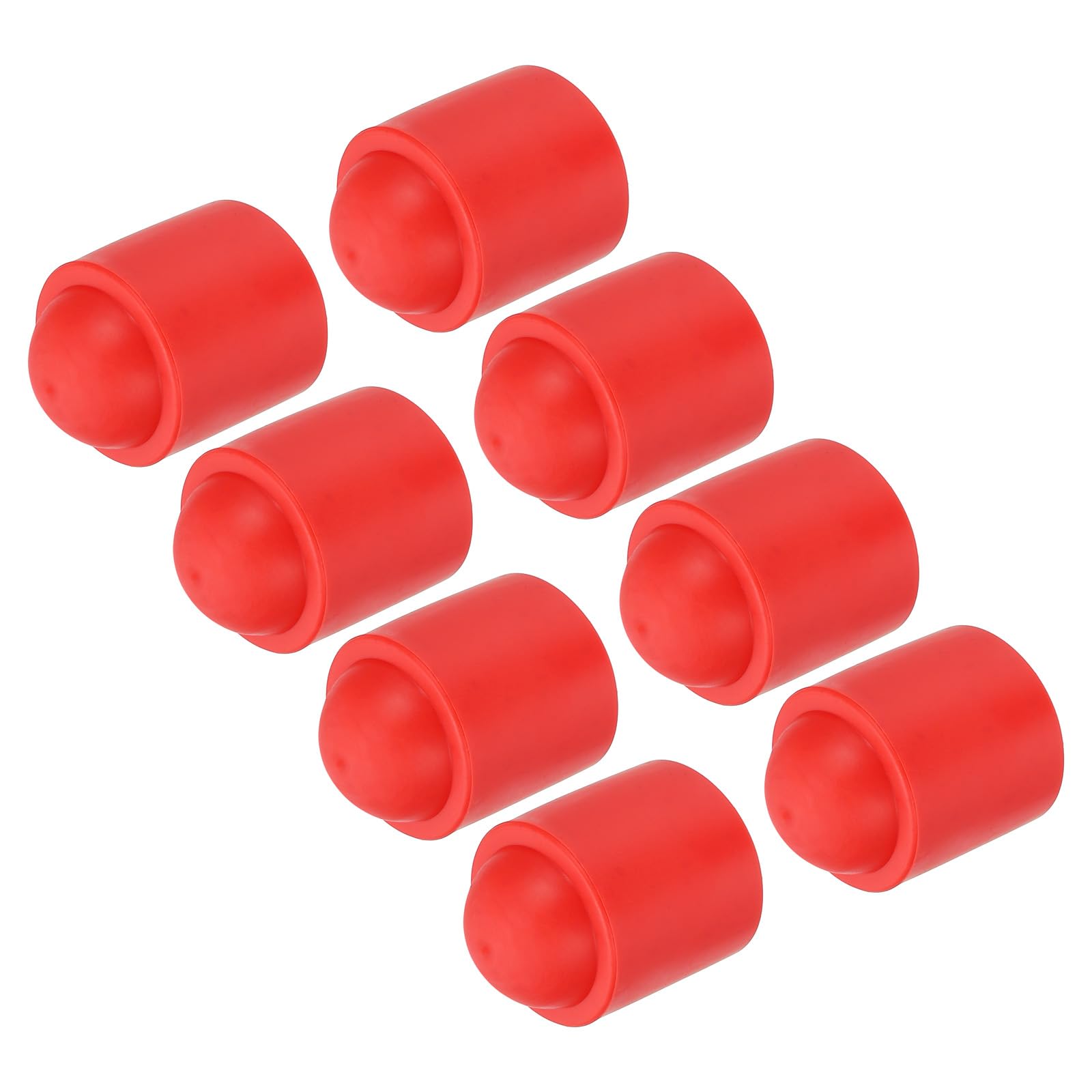 PATIKIL Pool Cue Protective Cover, 8 Pcs Rubber Pool Cues End Protectors Billiard Cue Bottom Cover Snooker Rod Protection Pad for Billiards, Red
