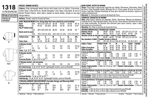 2 Simplicity+Creative+Patterns+1318+XXS+XS+S+M+L+XL+XXL