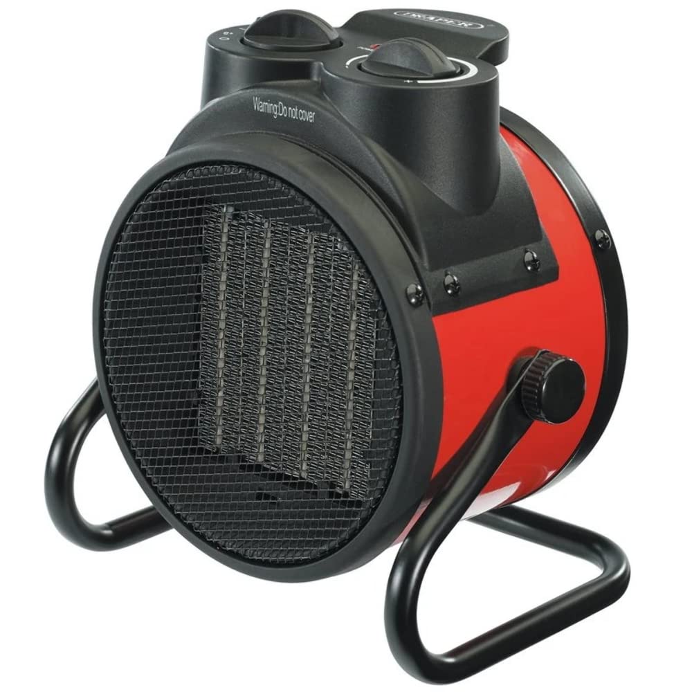 Draper 2.0kW PTC Portable Electric Space Heater | Indoor & Outdoor Fan Heater | 230V Office Heating Tool | Adjustable Thermostat Free Stand Heater |1.3m Cable Length | 92967