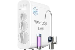 Waterdrop G3P800 Reverse Osmosis System, 800 GPD Fast Flow, NSF/ANSI 42 & 53 & 58 & 372 Certified, 3:1 Pure to Drain, Tankless Under Sink RO Water Filter System, LED Purifier, Smart Faucet