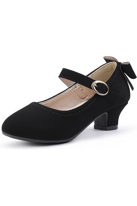 Girls Mary Jane Dress Shoes With Low Heels - Princess Party Shoes For Weddings & Special Occasions
