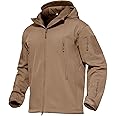 MAGCOMSEN Men's Tactical Jacket 7 Pockets Performance Fleece Lined Water Resistant Soft Shell Winter Coats