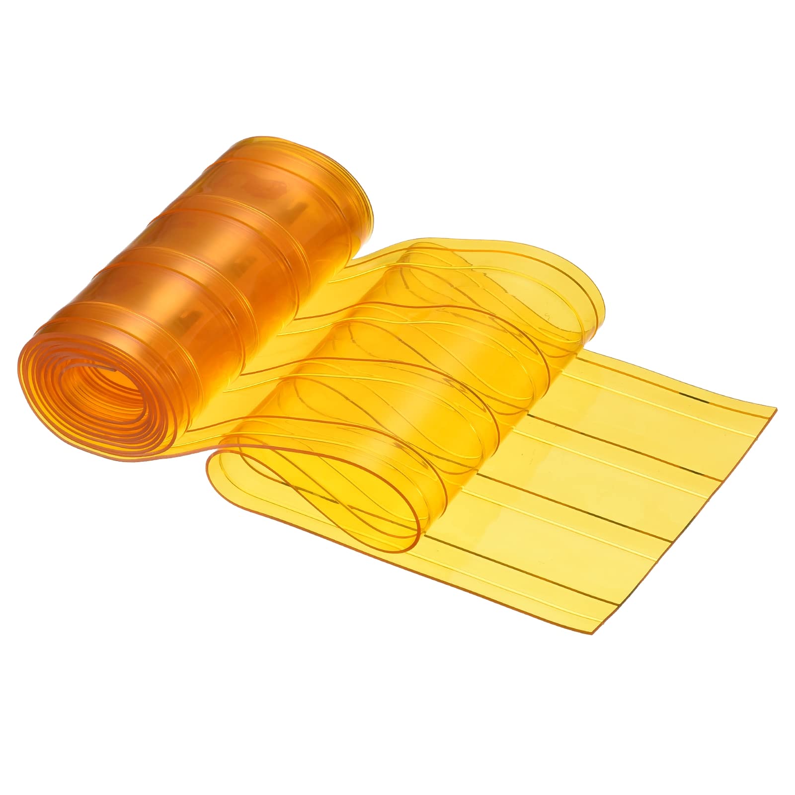 PATIKIL Plastic Vinyl PVC Strip Door Curtain, 6.5" Length x 7.3" Width Windproof Plastic Vinyl Strip Curtain for Freezer Cooler Home Mall Warehouse, Yellow