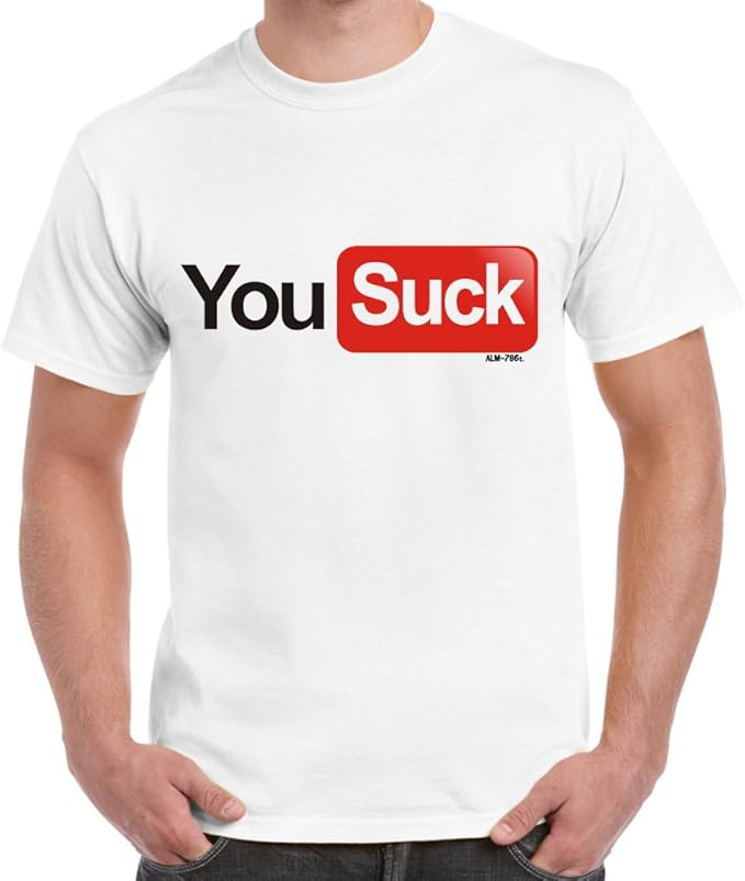 Herren Lustige Spruche Coole Fun T Shirts You Suck Tshirt White Large Amazon De Bekleidung