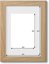 Fabian Clarke London A4 Oak Picture Frame with White A5 Mount view 2