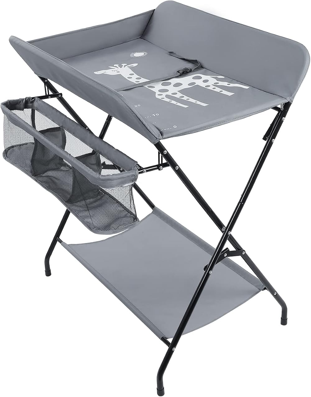 iropro 4-in-1 Baby Changing Table Foldable with Storage 80x60x110 cm