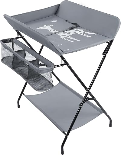 iropro 4-in-1 Baby Changing Table Foldable with Storage 80x60x110 cm