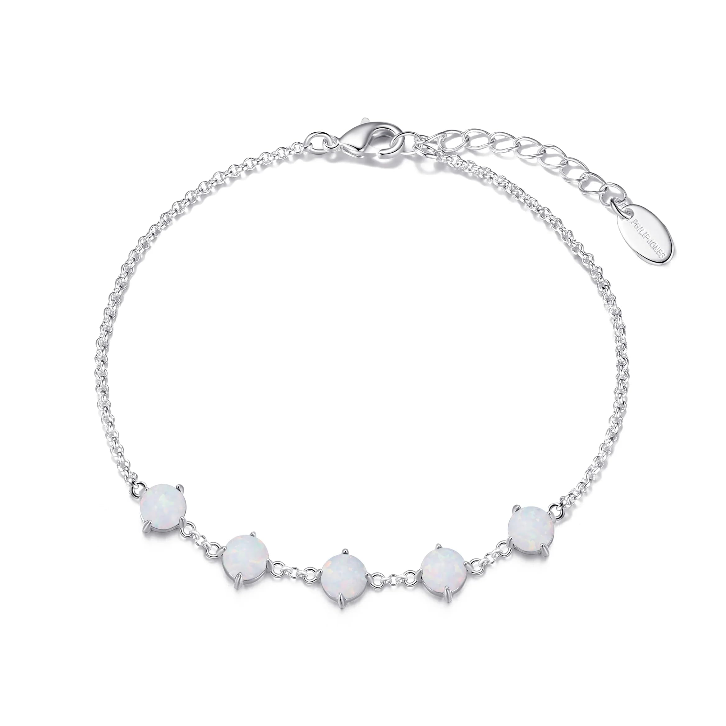 Philip Jones Synthetic White Opal Gemstone Bracelet