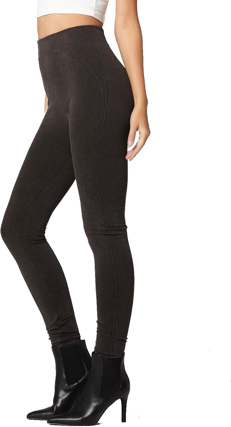 Premium High Waisted Moto Leggings/Jeggings for Women Knit Faded