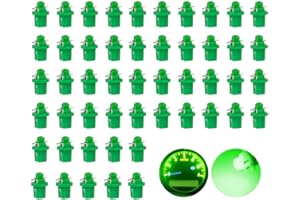 OtpOutopa Guage Cluster Speedometer Light Bulbs Super Bright 17 18 27 37 58 86 2721 Bulb T5 B8.5d COB 1SMD Led Dashboard Dash Cluster Speedmeter Instrument Panel LED Light Bulbs (Green,50PCS)