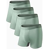 Auxo Mens Boxer Briefs Underwear Modal Breathable No Riding Up Moisture Wicking 4 Pack