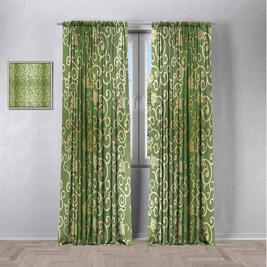 Amazon Com Songdayone Sage Black Out Window Curtain Old Fashioned