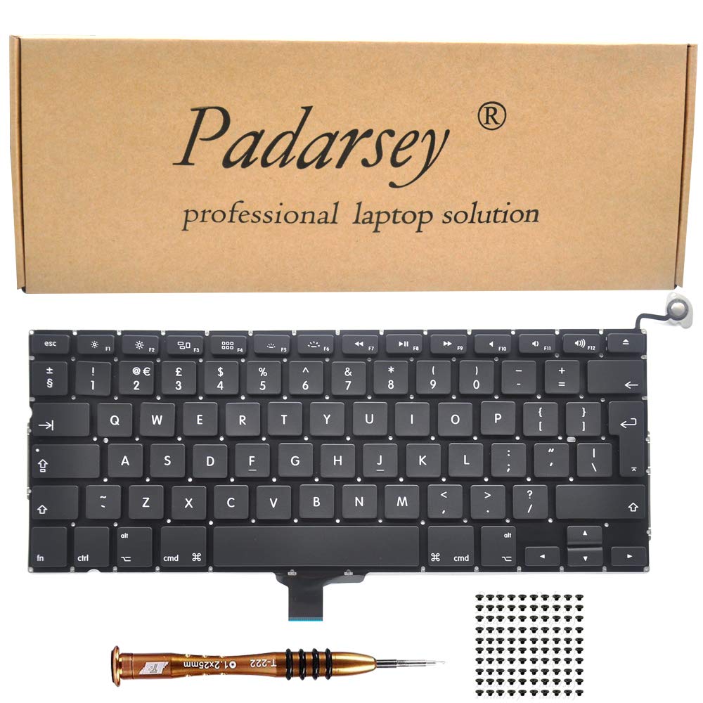 Pardarsey Replacement UK Layout Keyboard Compatible for MacBook Pro 13-inch A1278 2008 2009 2010 2011 2012 2013 2014 2015 Year with 80Pce Keyboard Screws and Screwdriver