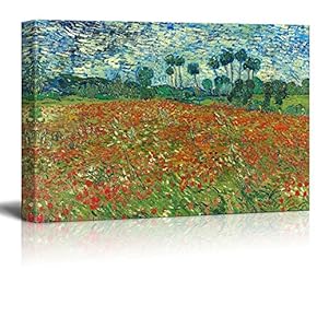 Poppy Field by Vincent Van Gogh Print Famous Painting Reproduction