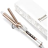 1 Inch Curling Iron, Dual Voltage Hair Curling Iron Heat up to 450°F, Professiona Curling Wand Ceramic Tourmaline(Champagne Gold)