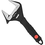Amazon Basics Plumbing Adjustable Wrench with Soft Grip, Wide Mouth, 6 inch x 2.50 inch x 0.6 inch