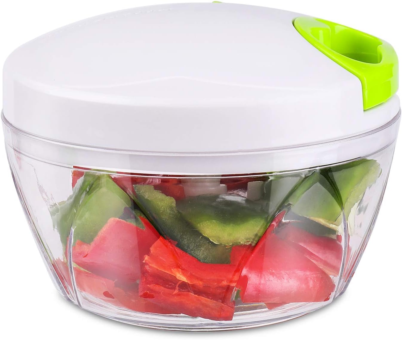 BYETOO Manual Food Chopper, Compact and Powerful Hand Held Vegetable Chopper/Mincer/Blender to Chop Fruits/Vegetables/Nuts/Herbs/Onions/Garlics for Salsa/Salad/Pesto/Coleslaw/Puree