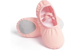 QIYUNFLY Canvas Ballet Shoes for Girls Ballet Flats for Toddler/Little Kid/Big Kid/Adult
