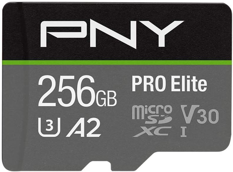 PNY PRO Elite 256GB microSDXC Card U3 V30 A2 + SD Adapter