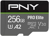 PNY PRO Elite 256GB microSDXC Card U3 V30 A2 + SD Adapter