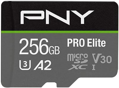 PNY PRO Elite 256GB microSDXC Card U3 V30 A2 + SD Adapter