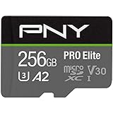 PNY 256GB PRO Elite microSDXC Memory Card - 100MB/s, U3, V30, A2, 4K UHD, Full HD, UHS-I, micro SD