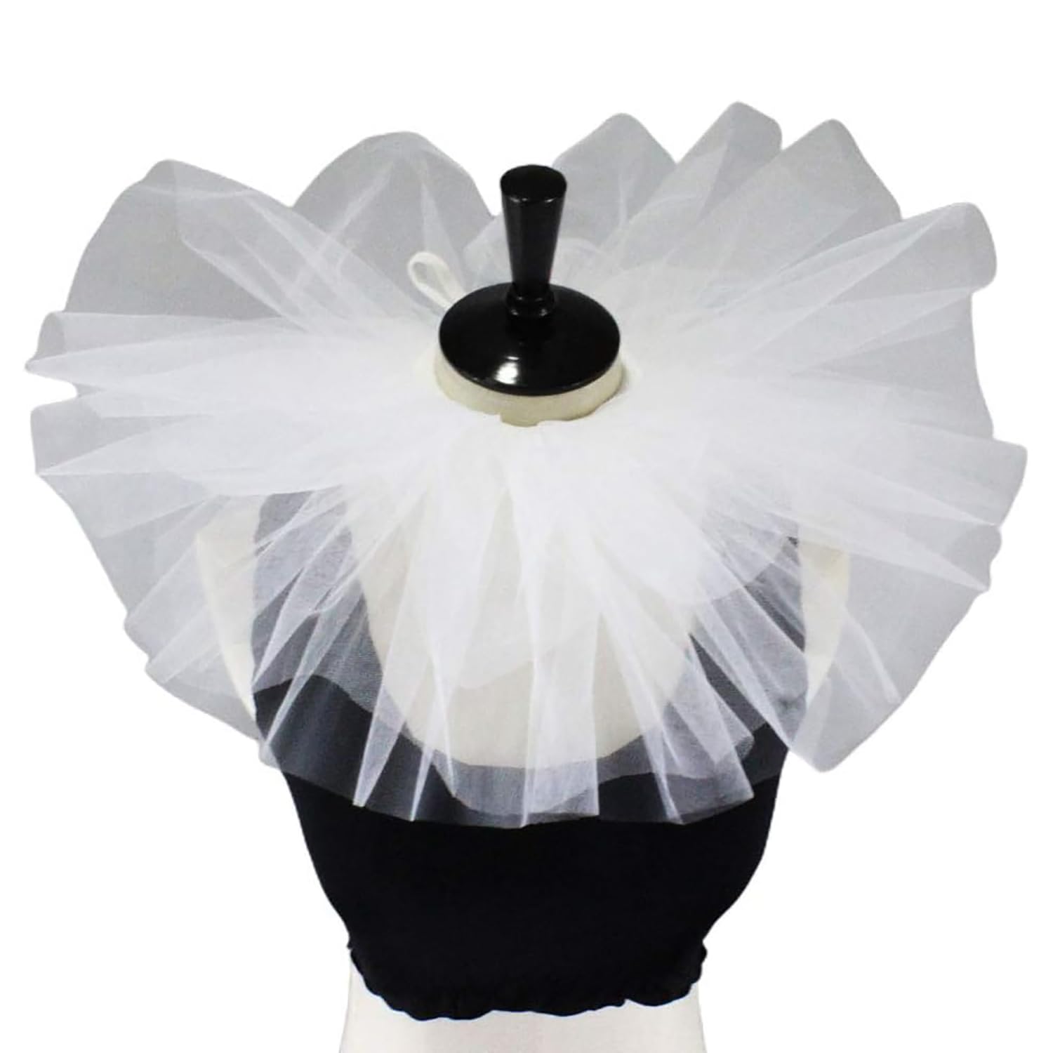 Moonlove Vintage Mesh Neck Ruff Retro Tulle Ruffle Collar Renaissance Victorian Jabot Halloween Party Cosplay Costume Accessory Clown Choker Theater Stage Show Roleplay Prop