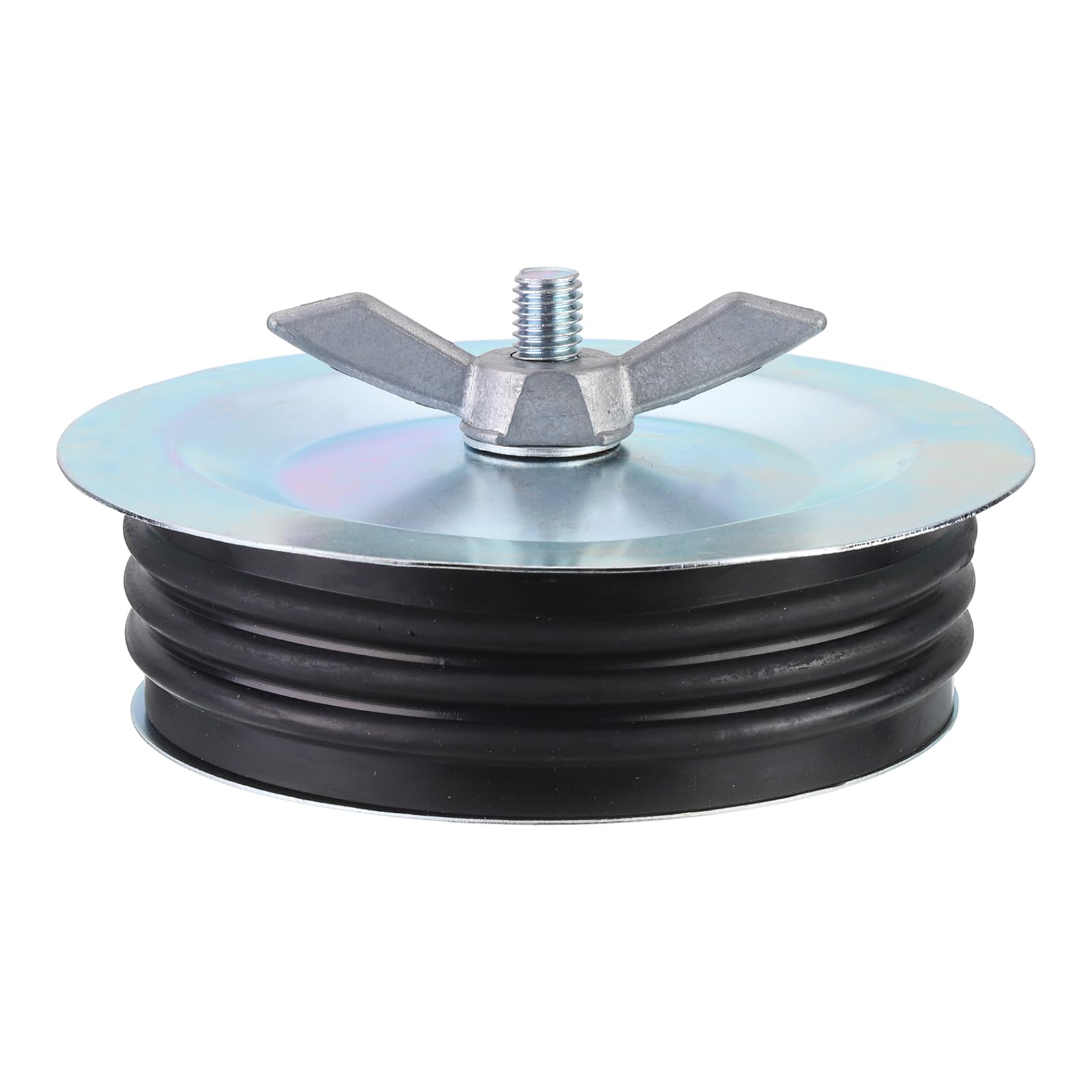 PATIKIL 6 Inch Sewer Cleanout Cap, Steel Mechanical Test Plug Expansion Pipe Plug, Black