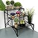 MyGift 3 Tier Planter Rack, Step Style Folding Plant Pot Shelf Stand, Blackthumb 4