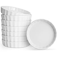 Foraineam Set of 8 Pieces Porcelain Shallow Ramekins, 5 Ounce Creme Brulee Ramekin Dishes Round Baking Ramekins Set