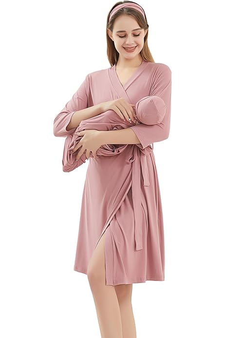 Birthing Robe And Matching Swaddle Mom Maternity Nursing Delivery