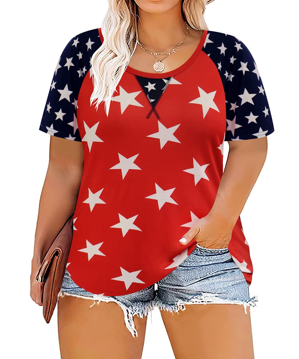 CARCOS Plus Size Tops for Women Striped Tshirt