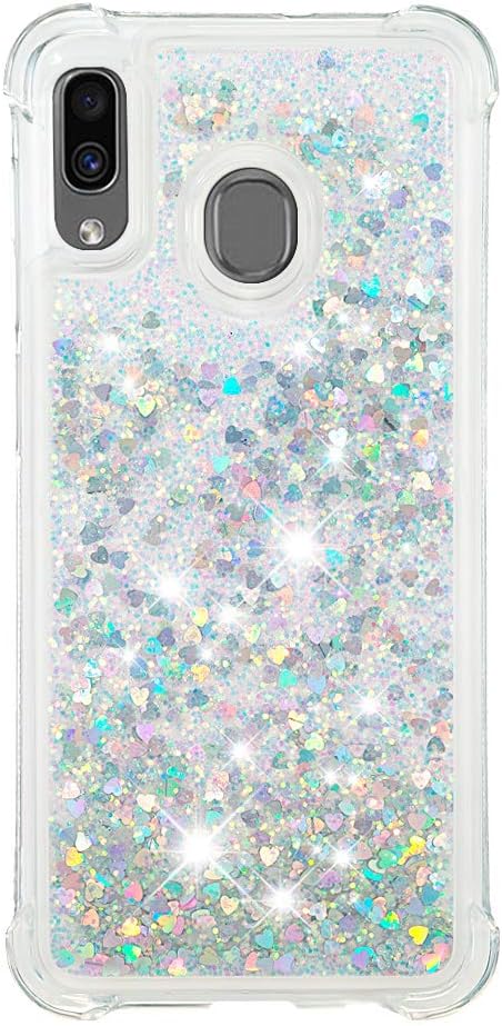 Galaxy A20 Case, Nicelin Built-in Flowing Liquid and Floating Luxury Bling Glitter TPU Soft Case [Model No. A472-000228] for Samsung Galaxy A20 (Pattern 04)