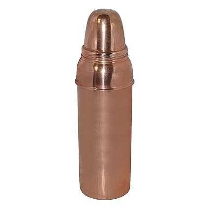 TERA INDIA Lr Designed Copper Water Bottle ( Brown )