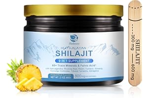 LUKAREE 800Mg Himalayan Shilajit Resin, 9-in-1 Shilajit Supplement, Shilajit Pure Himalayan Organic, Ashwagandha, Rhodiola Rosea, Gingko Biloba, High Potency, Strength & Immunity, Men & Women, 60 Grams