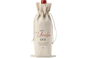 FBCCZEY Funny Uncle Pregnancy Baby Announcement Gifts: You Uncle Era Starts Now Wine Bottle Bag