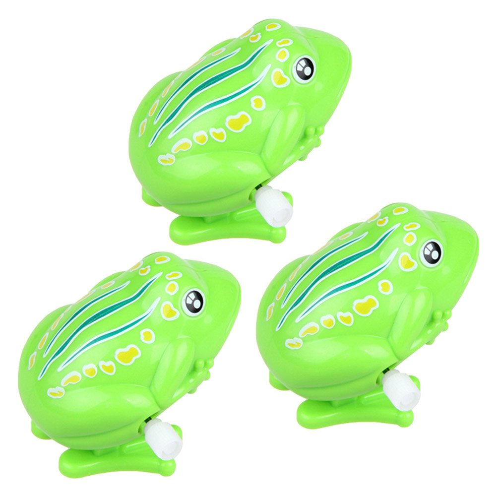 TOYANDONA 3pcs Wind Up Frog Toy Clockwork Spring Frogs for Boy Girl Engaging Plastic Jumping Toys for Boy Girl Present for Fun Playtime