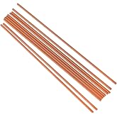 HWYEE 99.98% Pure Copper Round Rod 0.12" x 8" Length (10Pcs,3X204mm) | Bare Copper Cu Metal Rod Solid Copper Rod Lathe Bar Stock for DIY Metal Craft Hobbies Gardening Industry Decoration