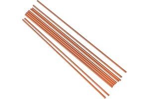 HWYEE 10PCS 99.98% Pure Copper Round Rod 0.12"/3mm Dia 8"/204mm Length Bare Copper Cu Metal Rod Solid Copper Rod for DIY Metal Working Hobbies (0.12"/3mm Dia 8"/204mm Length)