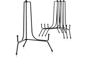 Mocoosy 4 Pack 8 Inch Improved Anti-Slip Plate Stands for Display, Plate Holder Display Stand, Picture Frame Holder Stand, Bl