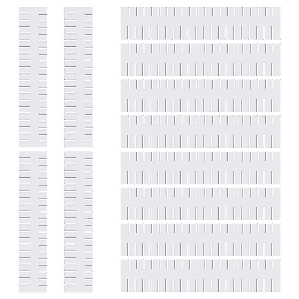 ZoneYan 12Pcs Drawer Grid Divider, Grid Drawer Organiser, Adjustable Drawer Dividers Plastic, Clapboard Drawer Dividers, Plastic DIY Drawer Dividers, White, for Home Wardrobe, Cupboard, Office Desk