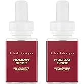 Pura & K. Hall Designs Home Scent Refill - Smart Home Air Diffuser - Up to 120-Hours of Premium Fragrance per Refill - Household Essential - Clean Diffuser Fragrance -2 Pack, Holiday Spice