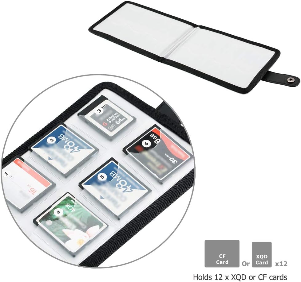 KIWIFOTOS Memory Card Pouch Case with Clear Slots Protective for 12 x XQD/CF Cards - Image 3
