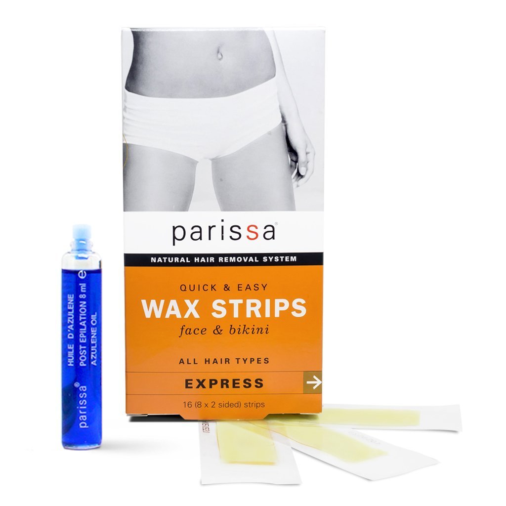 Wax Strips Face & Bikini, Hair Removal Waxing Kit for Women with Smaller Wax Strips for the Face & Bikini, 16 Strips & Aftercare oil