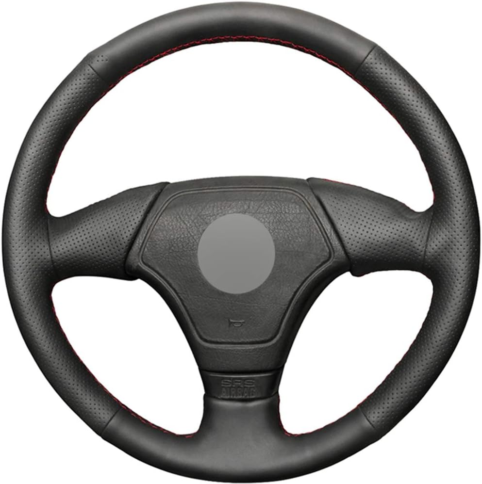JIANGJUNCHE For Black Artificial Leather DIY Hand stitched Car Steering Wheel Cover for BMW E36 E46 E39