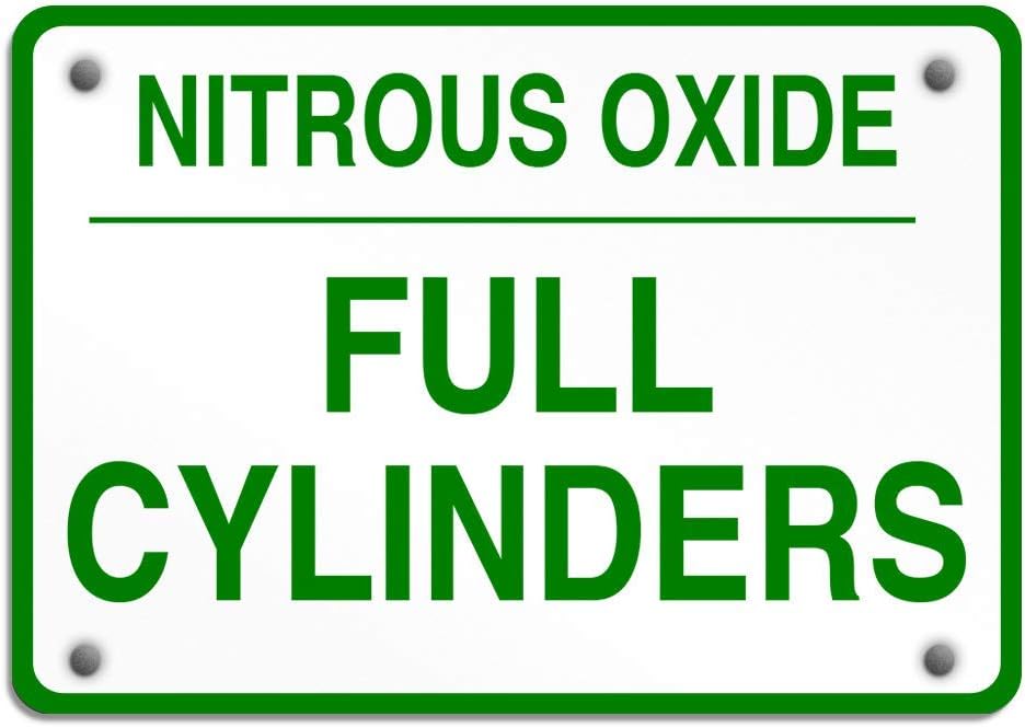 High Intensity tin Sign 12x16, Nitrous Oxide Full Cylinders